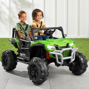 imageBest Choice Products Kids 24V 2Seater Electric Ride On UTV Officially Licensed Honda Talon wParent Control LED Lights Bluetooth  BlackLime Green