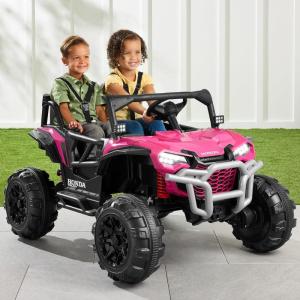 imageBest Choice Products Kids 24V 2Seater Electric Ride On UTV Officially Licensed Honda Talon wParent Control LED Lights Bluetooth  BlackPink