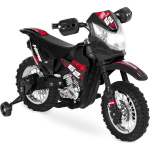 imageBest Choice Products Kids 6V Ride On Motorcycle wTreaded Tires Working Headlights 2mph Top Speed Training Wheels Realistic Sounds Music Battery Charger  OrangeBlack