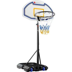 imageBest Choice Products Kids HeightAdjustable Basketball Hoop Portable Backboard Set w 2 Wheels Fillable Base 705in to 823in TallBlueYellow