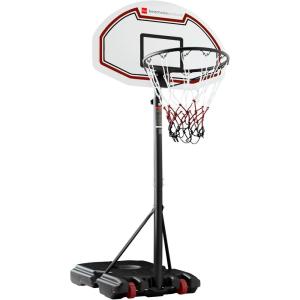 imageBest Choice Products Kids HeightAdjustable Basketball Hoop Portable Backboard Set w 2 Wheels Fillable Base 705in to 823in TallDark RedBlack