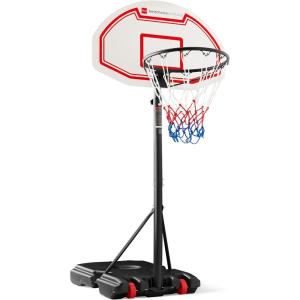 imageBest Choice Products Kids HeightAdjustable Basketball Hoop Portable Backboard Set w 2 Wheels Fillable Base 705in to 823in TallWhite