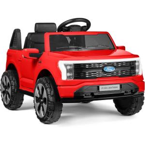 imageBest Choice Products Licensed Ford F150 Lightning Truck Kids 24V 2Seater Electric Ride On Car Toy w 132lb Weight Capacity Parent Control  GrayRed