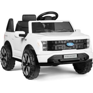 imageBest Choice Products Licensed Ford F150 Lightning Truck Kids 24V 2Seater Electric Ride On Car Toy w 132lb Weight Capacity Parent Control  GrayWhite