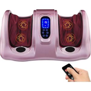 imageBest Choice Products Shiatsu Foot Massager for Pain Relief Plantar Fasciitis Neuropathy Blood Circulation Remote Control wCompact Design  BurgundyRose Gold