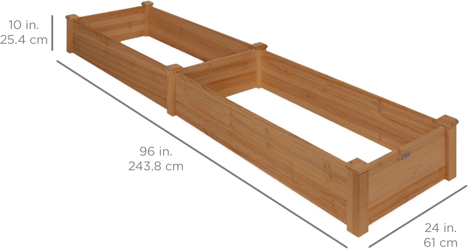 imageBest Choice Products 8x2ft Outdoor Wooden Raised Garden Bed Planter for Vegetables Grass Lawn Yard  NaturalAcorn Brown
