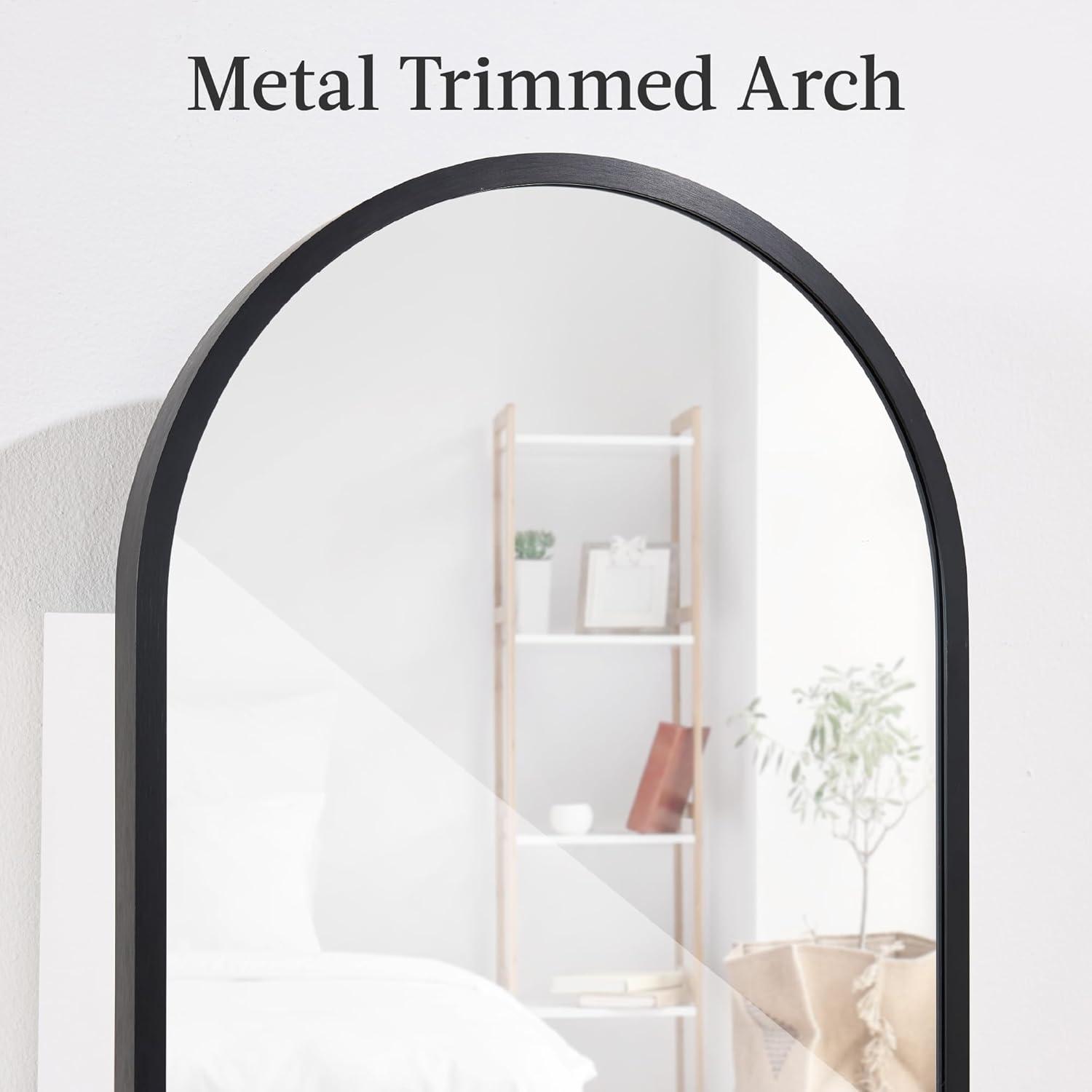 imageBest Choice Products Arch Mirror Jewelry Cabinet Jewelry Storage Organizer Armoire Lockable Wall or Door Mountable FullLength Mirror  BlackBlack