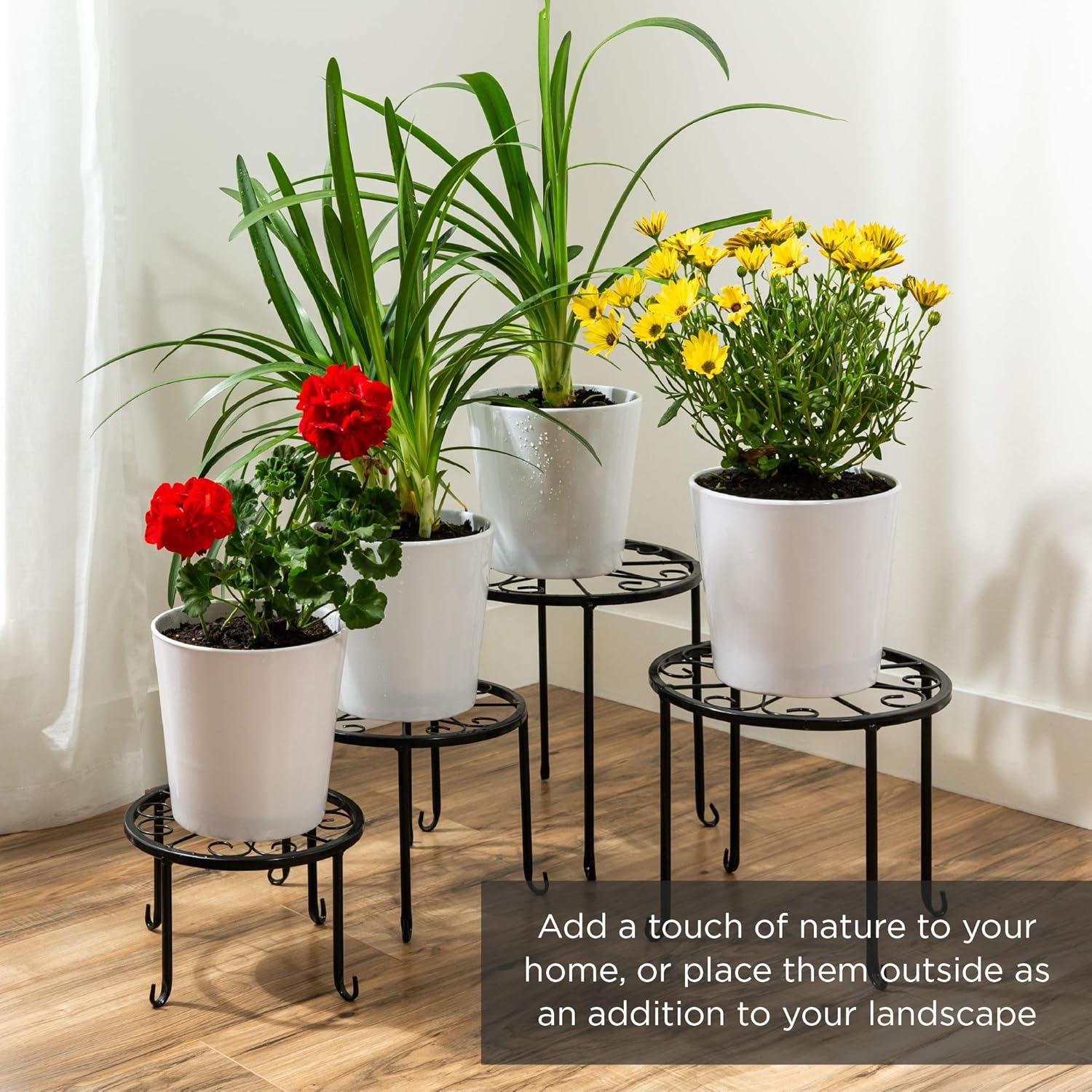 imageBest Choice Products Set of 4 Indoor Outdoor Metal Nesting Plant Stands Flowerpot Holder Display Rack for Home ampamp Garden Dcor w Starburst Design