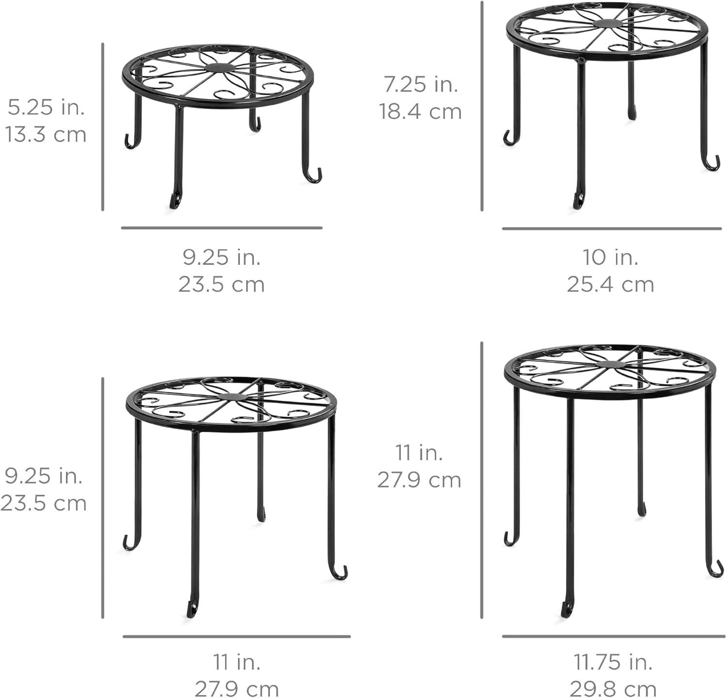 imageBest Choice Products Set of 4 Indoor Outdoor Metal Nesting Plant Stands Flowerpot Holder Display Rack for Home ampamp Garden Dcor w Starburst Design