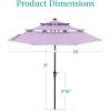 imageBest Choice Products 10ft 3Tier Solar Patio Market Umbrella Outdoor Sun Shade for Backyard Deck Poolside Table wWoodgrain Pattern LED Lights Tilt Adjustment  Sky BlueLavender