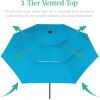 imageBest Choice Products 10ft 3Tier Solar Patio Market Umbrella Outdoor Sun Shade for Backyard Deck Poolside Table wWoodgrain Pattern LED Lights Tilt Adjustment  Sky BlueSky Blue