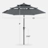 imageBest Choice Products 10ft 3Tier Solar Patio Market Umbrella Outdoor Sun Shade for Backyard Deck Poolside Table wWoodgrain Pattern LED Lights Tilt Adjustment  Sky BlueSlate