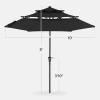 imageBest Choice Products 10ft 3Tier Solar Patio Market Umbrella Outdoor Sun Shade for Backyard Deck Poolside Table wWoodgrain Pattern LED Lights Tilt Adjustment  Sky BlueBlack