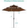 imageBest Choice Products 10ft 3Tier Solar Patio Market Umbrella Outdoor Sun Shade for Backyard Deck Poolside Table wWoodgrain Pattern LED Lights Tilt Adjustment  Sky BlueBrown