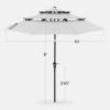 imageBest Choice Products 10ft 3Tier Solar Patio Market Umbrella Outdoor Sun Shade for Backyard Deck Poolside Table wWoodgrain Pattern LED Lights Tilt Adjustment  Sky BlueFog Gray