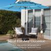 imageBest Choice Products 10ft 3Tier Solar Patio Market Umbrella Outdoor Sun Shade for Backyard Deck Poolside Table wWoodgrain Pattern LED Lights Tilt Adjustment  Sky BlueSky Blue