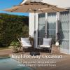 imageBest Choice Products 10ft 3Tier Solar Patio Market Umbrella Outdoor Sun Shade for Backyard Deck Poolside Table wWoodgrain Pattern LED Lights Tilt Adjustment  Sky BlueTan