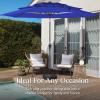 imageBest Choice Products 10ft 3Tier Solar Patio Market Umbrella Outdoor Sun Shade for Backyard Deck Poolside Table wWoodgrain Pattern LED Lights Tilt Adjustment  Sky BlueResort Blue