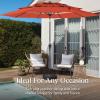imageBest Choice Products 10ft 3Tier Solar Patio Market Umbrella Outdoor Sun Shade for Backyard Deck Poolside Table wWoodgrain Pattern LED Lights Tilt Adjustment  Sky BlueRust