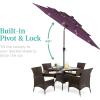 imageBest Choice Products 10ft 3Tier Solar Patio Market Umbrella Outdoor Sun Shade for Backyard Deck Poolside Table wWoodgrain Pattern LED Lights Tilt Adjustment  Sky BlueAmethyst Purple