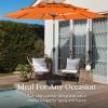 imageBest Choice Products 10ft 3Tier Solar Patio Market Umbrella Outdoor Sun Shade for Backyard Deck Poolside Table wWoodgrain Pattern LED Lights Tilt Adjustment  Sky BlueOrange