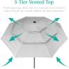 imageBest Choice Products 10ft 3Tier Solar Patio Market Umbrella Outdoor Sun Shade for Backyard Deck Poolside Table wWoodgrain Pattern LED Lights Tilt Adjustment  Sky BlueFog Gray