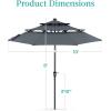 imageBest Choice Products 10ft 3Tier Solar Patio Market Umbrella Outdoor Sun Shade for Backyard Deck Poolside Table wWoodgrain Pattern LED Lights Tilt Adjustment  Sky BlueSlate