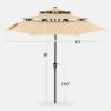 imageBest Choice Products 10ft 3Tier Solar Patio Market Umbrella Outdoor Sun Shade for Backyard Deck Poolside Table wWoodgrain Pattern LED Lights Tilt Adjustment  Sky BlueSand