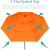 imageBest Choice Products 10ft 3Tier Solar Patio Market Umbrella Outdoor Sun Shade for Backyard Deck Poolside Table wWoodgrain Pattern LED Lights Tilt Adjustment  Sky BlueOrange