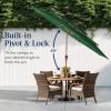 imageBest Choice Products 10ft 3Tier Solar Patio Market Umbrella Outdoor Sun Shade for Backyard Deck Poolside Table wWoodgrain Pattern LED Lights Tilt Adjustment  Sky BlueGreen