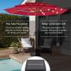 imageBest Choice Products 10ft 3Tier Solar Patio Market Umbrella Outdoor Sun Shade for Backyard Deck Poolside Table wWoodgrain Pattern LED Lights Tilt Adjustment  Sky BlueRed
