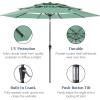 imageBest Choice Products 10ft 3Tier Solar Patio Market Umbrella Outdoor Sun Shade for Backyard Deck Poolside Table wWoodgrain Pattern LED Lights Tilt Adjustment  Sky BlueSeaglass