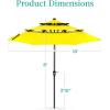 imageBest Choice Products 10ft 3Tier Solar Patio Market Umbrella Outdoor Sun Shade for Backyard Deck Poolside Table wWoodgrain Pattern LED Lights Tilt Adjustment  Sky BlueYellow