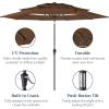 imageBest Choice Products 10ft 3Tier Solar Patio Market Umbrella Outdoor Sun Shade for Backyard Deck Poolside Table wWoodgrain Pattern LED Lights Tilt Adjustment  Sky BlueBrown