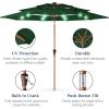 imageBest Choice Products 10ft 3Tier Solar Patio Market Umbrella Outdoor Sun Shade for Backyard Deck Poolside Table wWoodgrain Pattern LED Lights Tilt Adjustment  Sky BlueGreen