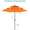 imageBest Choice Products 10ft 3Tier Solar Patio Market Umbrella Outdoor Sun Shade for Backyard Deck Poolside Table wWoodgrain Pattern LED Lights Tilt Adjustment  Sky BlueOrange