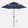 imageBest Choice Products 10ft 3Tier Solar Patio Market Umbrella Outdoor Sun Shade for Backyard Deck Poolside Table wWoodgrain Pattern LED Lights Tilt Adjustment  Sky BlueNavy