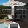 imageBest Choice Products 10ft 3Tier Solar Patio Market Umbrella Outdoor Sun Shade for Backyard Deck Poolside Table wWoodgrain Pattern LED Lights Tilt Adjustment  Sky BlueFog Gray