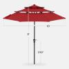 imageBest Choice Products 10ft 3Tier Solar Patio Market Umbrella Outdoor Sun Shade for Backyard Deck Poolside Table wWoodgrain Pattern LED Lights Tilt Adjustment  Sky BlueRed