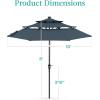 imageBest Choice Products 10ft 3Tier Solar Patio Market Umbrella Outdoor Sun Shade for Backyard Deck Poolside Table wWoodgrain Pattern LED Lights Tilt Adjustment  Sky BlueSlate Blue