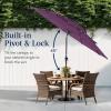 imageBest Choice Products 10ft 3Tier Solar Patio Market Umbrella Outdoor Sun Shade for Backyard Deck Poolside Table wWoodgrain Pattern LED Lights Tilt Adjustment  Sky BlueAmethyst Purple