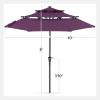 imageBest Choice Products 10ft 3Tier Solar Patio Market Umbrella Outdoor Sun Shade for Backyard Deck Poolside Table wWoodgrain Pattern LED Lights Tilt Adjustment  Sky BlueAmethyst Purple