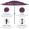 imageBest Choice Products 10ft 3Tier Solar Patio Market Umbrella Outdoor Sun Shade for Backyard Deck Poolside Table wWoodgrain Pattern LED Lights Tilt Adjustment  Sky BlueAmethyst Purple