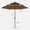 imageBest Choice Products 10ft 3Tier Solar Patio Market Umbrella Outdoor Sun Shade for Backyard Deck Poolside Table wWoodgrain Pattern LED Lights Tilt Adjustment  Sky BlueBrown