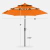 imageBest Choice Products 10ft 3Tier Solar Patio Market Umbrella Outdoor Sun Shade for Backyard Deck Poolside Table wWoodgrain Pattern LED Lights Tilt Adjustment  Sky BlueOrange