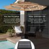 imageBest Choice Products 10ft 3Tier Solar Patio Market Umbrella Outdoor Sun Shade for Backyard Deck Poolside Table wWoodgrain Pattern LED Lights Tilt Adjustment  Sky BlueTan