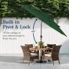 imageBest Choice Products 10ft 3Tier Solar Patio Market Umbrella Outdoor Sun Shade for Backyard Deck Poolside Table wWoodgrain Pattern LED Lights Tilt Adjustment  Sky BlueGreen