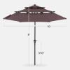imageBest Choice Products 10ft 3Tier Solar Patio Market Umbrella Outdoor Sun Shade for Backyard Deck Poolside Table wWoodgrain Pattern LED Lights Tilt Adjustment  Sky BlueDeep Taupe
