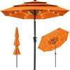 imageBest Choice Products 10ft 3Tier Solar Patio Market Umbrella Outdoor Sun Shade for Backyard Deck Poolside Table wWoodgrain Pattern LED Lights Tilt Adjustment  Sky BlueOrange