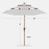 imageBest Choice Products 10ft 3Tier Solar Patio Market Umbrella Outdoor Sun Shade for Backyard Deck Poolside Table wWoodgrain Pattern LED Lights Tilt Adjustment  Sky BlueFog Gray
